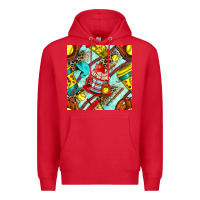 Red softball coffee cup and bat with leopard seamless pattern bbs Premium Hoodie - BundleAndBundleShop
