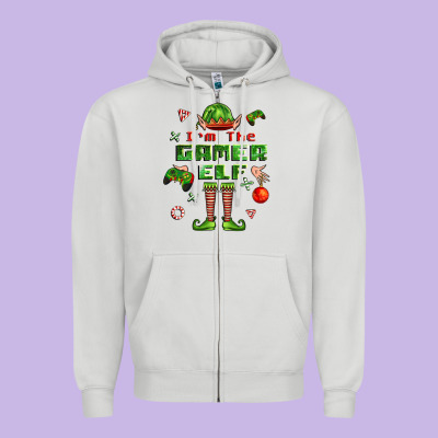 Im The Gamer Elf Zipper Hoodie Designed By Fadigitalartstudio