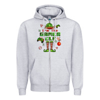 Heather Grey im the gamer elf Zipper Hoodie - FaDigitalArtStudio