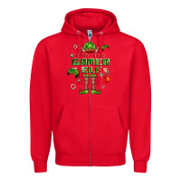 Red im the gamer elf Zipper Hoodie - FaDigitalArtStudio