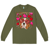 Army Green Valentines day  beagle Long Sleeve Tee - RanaPortraitStore