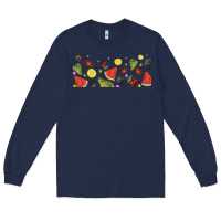 Navy summer fruits Long Sleeve Tee - TumblerDesignByShophia