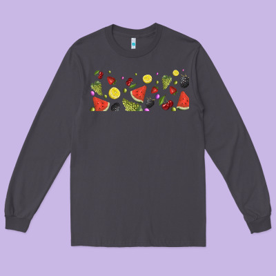 Summer Fruits Long Sleeve Tee Designed By Tumblerdesignbyshophia