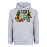 Heather Grey Born To Camp Heavyweight Hoodie - CowhideDigitalArt