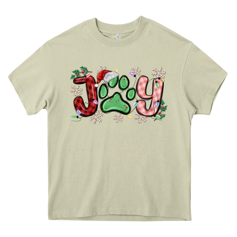 Joy With Dog Paw Heavy Core Tee by MaliasSmallBusiness | Teevron