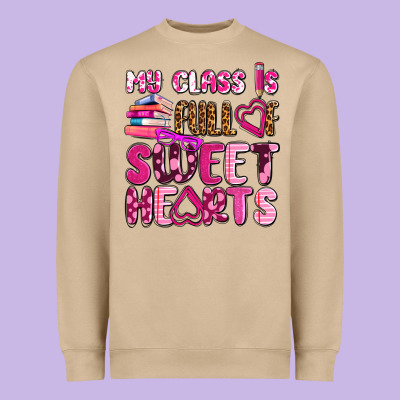 My Class Is Full Of Sweet Hearts Olivia Heavyweight Sweatshirt Designed By Oliviacreatesart