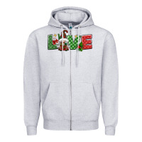 Heather Grey love christmas gnome Zipper Hoodie - BundleAndBundleShop