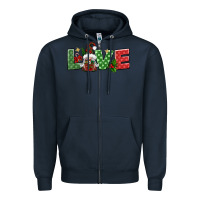 Navy love christmas gnome Zipper Hoodie - BundleAndBundleShop