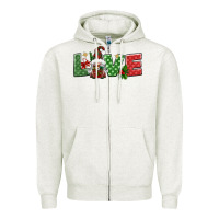 Oatmeal Heather love christmas gnome Zipper Hoodie - BundleAndBundleShop