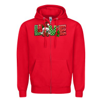 Red love christmas gnome Zipper Hoodie - BundleAndBundleShop