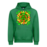 Emerald sunflower with st patricks smiley face and shamrock with glitter Urban Hoodie - Artiststas