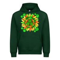 Forest Green sunflower with st patricks smiley face and shamrock with glitter Urban Hoodie - Artiststas