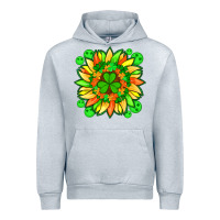 Heather Grey sunflower with st patricks smiley face and shamrock with glitter Urban Hoodie - Artiststas