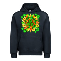 Navy sunflower with st patricks smiley face and shamrock with glitter Urban Hoodie - Artiststas