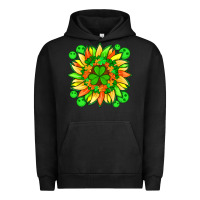 Pigment Black sunflower with st patricks smiley face and shamrock with glitter Urban Hoodie - Artiststas