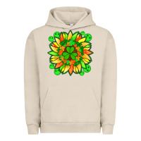 Pigment French Oak sunflower with st patricks smiley face and shamrock with glitter Urban Hoodie - Artiststas