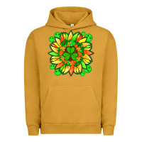 Pigment Peanut Butter sunflower with st patricks smiley face and shamrock with glitter Urban Hoodie - Artiststas