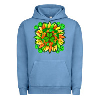 Sunflower With St Patricks Smiley Face And Shamrock With Glitter Urban Hoodie | Teevron