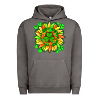 Pigment Tornado sunflower with st patricks smiley face and shamrock with glitter Urban Hoodie - Artiststas