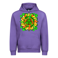 Tulip sunflower with st patricks smiley face and shamrock with glitter Urban Hoodie - Artiststas