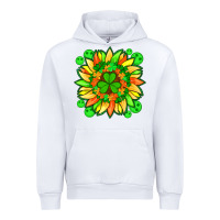 White sunflower with st patricks smiley face and shamrock with glitter Urban Hoodie - Artiststas