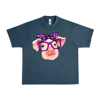 Midnight Navy pig with bandana Urban Heavy Tee - RanaPortraitStore