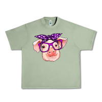 Oil Green pig with bandana Urban Heavy Tee - RanaPortraitStore