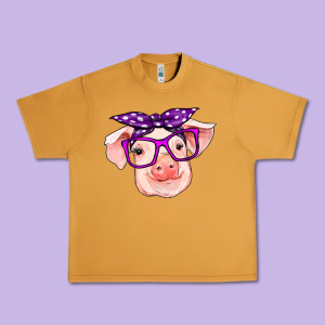 Pig With Bandana Urban Heavy Tee Designed By Ranaportraitstore