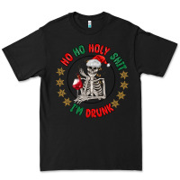 Ho Ho Holly Shit Skeleton Santa Premium Tee | Teevron