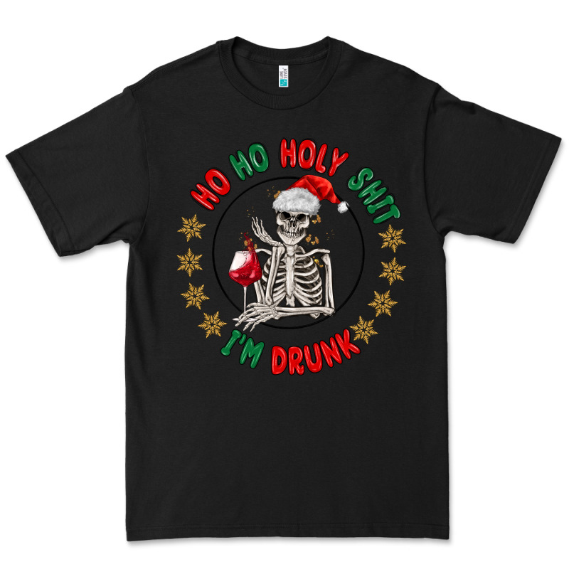Ho Ho Holly Shit Skeleton Santa Premium Tee by MaliasSmallBusiness | Teevron