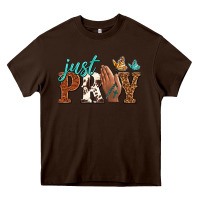 Chocolate Brown just pray Heavy Core Tee - NancyCooperArtShop