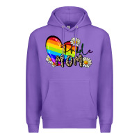 Purple pride mom Premium Hoodie - FaDigitalArtStudio