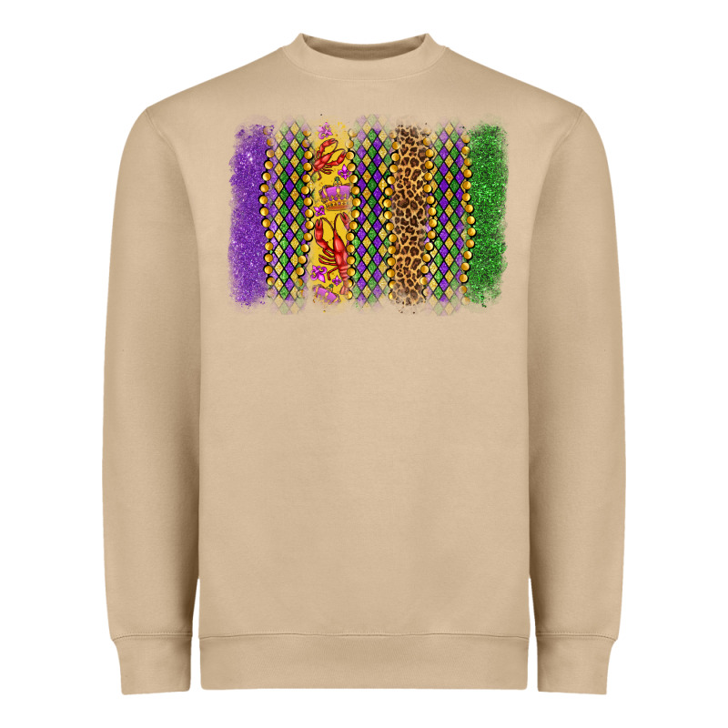 Mardi Gras Brushstroke Heavyweight Sweatshirt by OliviaCreatesArt | Teevron
