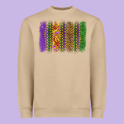 Mardi Gras Brushstroke Heavyweight Sweatshirt Designed By Oliviacreatesart
