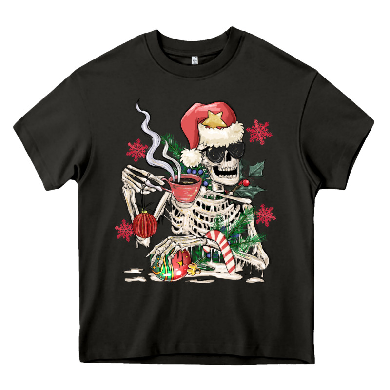 Skeleton Santa Heavy Core Tee by MaliasSmallBusiness | Teevron