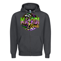 Smoke mardi gras lightning Zipper Hoodie - FaDigitalArtStudio