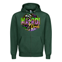 Sports Green mardi gras lightning Zipper Hoodie - FaDigitalArtStudio