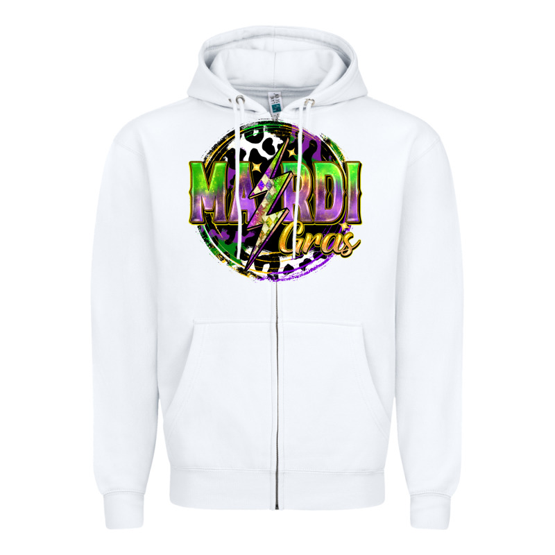 Mardi Gras Lightning Zipper Hoodie by FaDigitalArtStudio | Teevron
