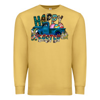 Antique Gold Happy Easter  truck Premium Sweatshirt - CowhideDigitalArt