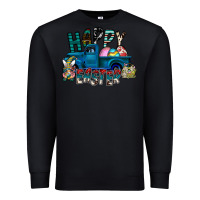 Black Happy Easter  truck Premium Sweatshirt - CowhideDigitalArt