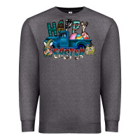 Charcoal Heather Happy Easter  truck Premium Sweatshirt - CowhideDigitalArt