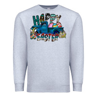 Heather Grey Happy Easter  truck Premium Sweatshirt - CowhideDigitalArt