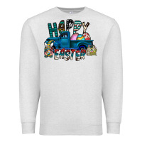 Oatmeal Heather Happy Easter  truck Premium Sweatshirt - CowhideDigitalArt