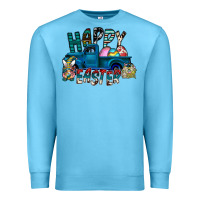 Ocean Blue Happy Easter  truck Premium Sweatshirt - CowhideDigitalArt