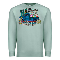 Seafoam Happy Easter  truck Premium Sweatshirt - CowhideDigitalArt