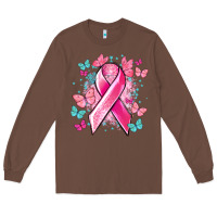 Chestnut Breast Cancer ribbon Cancer Awareness Long Sleeve Tee - HowdyJamesFarm
