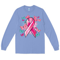 Colony Blue Breast Cancer ribbon Cancer Awareness Long Sleeve Tee - HowdyJamesFarm