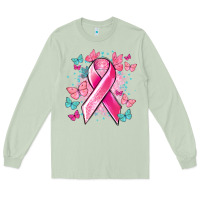Matcha Breast Cancer ribbon Cancer Awareness Long Sleeve Tee - HowdyJamesFarm