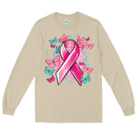 Mushroom Breast Cancer ribbon Cancer Awareness Long Sleeve Tee - HowdyJamesFarm
