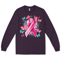 Breast Cancer Ribbon Cancer Awareness Long Sleeve Tee | Teevron